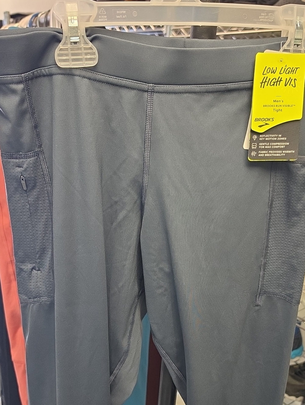 Brooks Navy Girls' Athletic Leggings with Side Pockets